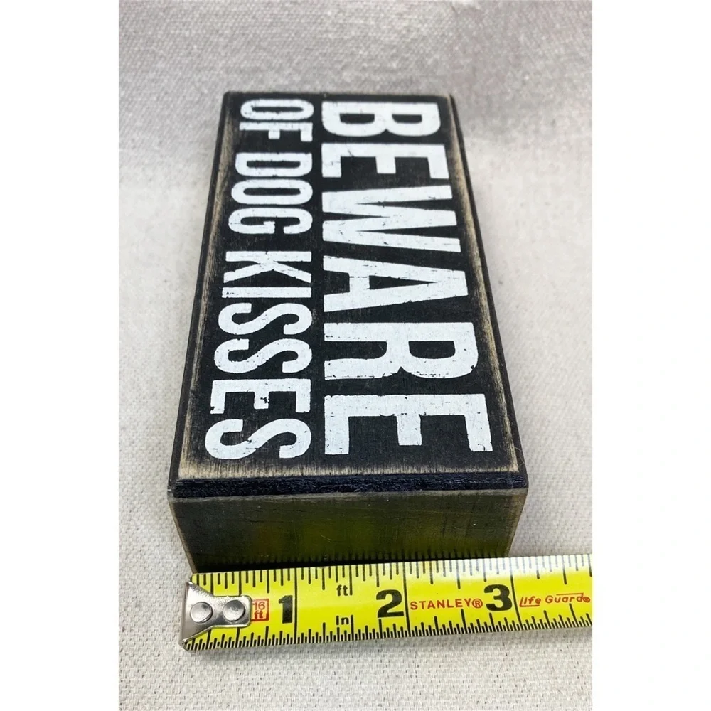 ✨Beware of dog kisses wooden box sign decor wall
